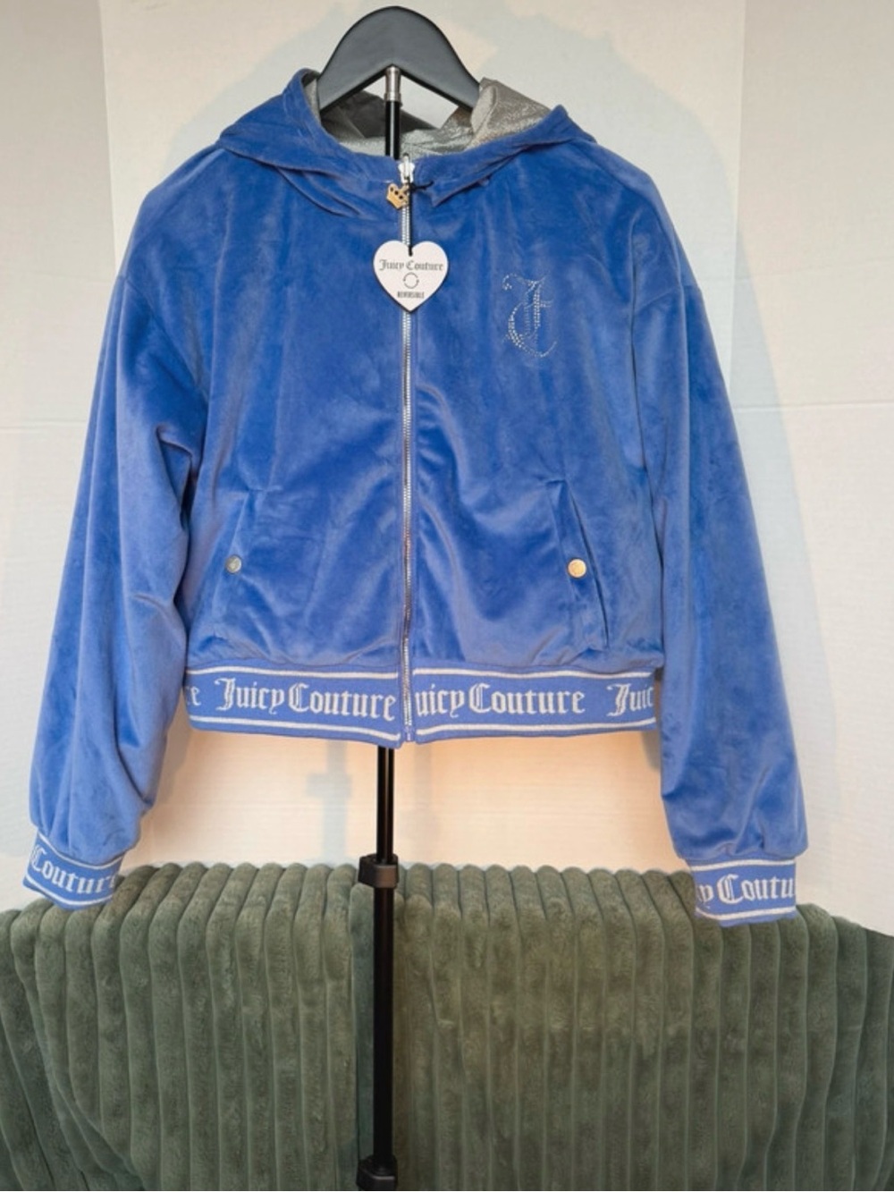 Juicy Couture Royal Blue Velour Hooded Zip Jacket